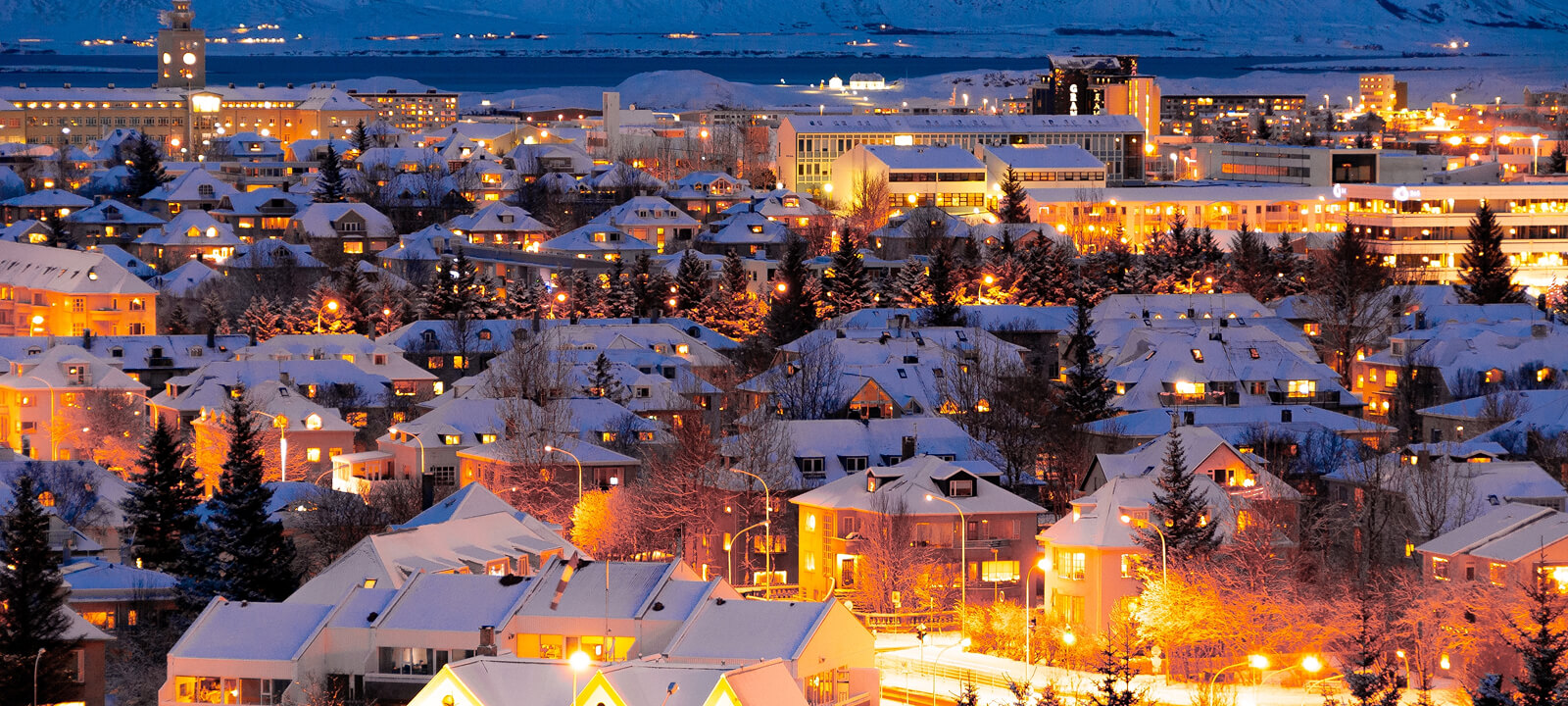 Ночной Рейкьявик. Фото: Shutterstock